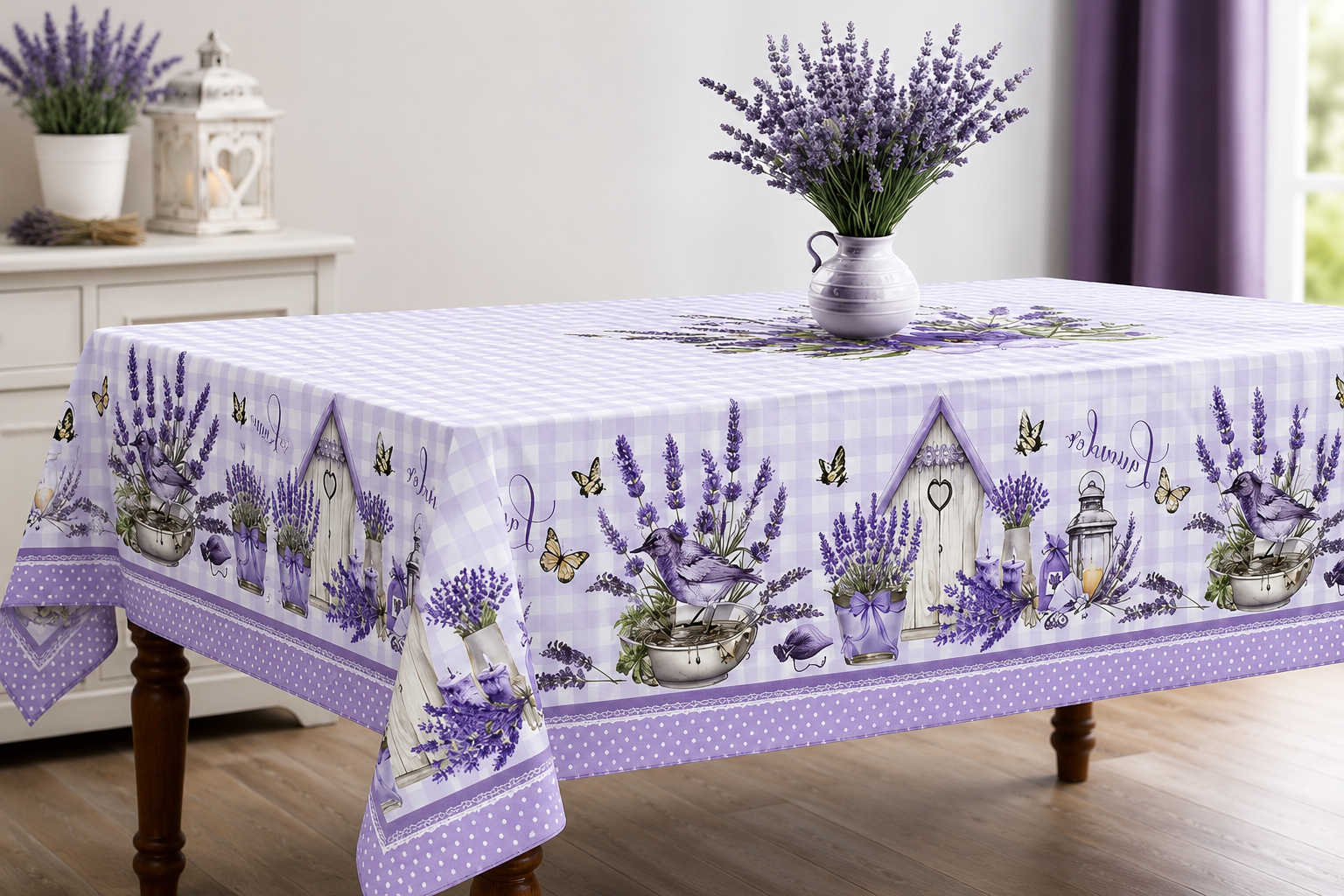 Tischdecke mit Lavendel-Motiv