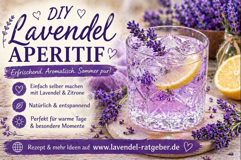 Erfrischender DIY Aperitif Sommerdrink mit Lavendel und Zitrone