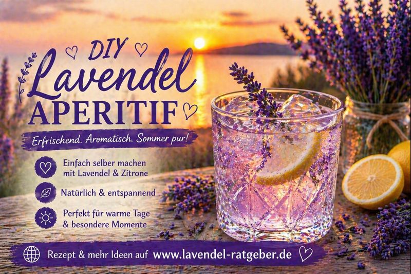 DIY Lavendel Aperitif bei Sonnenuntergang