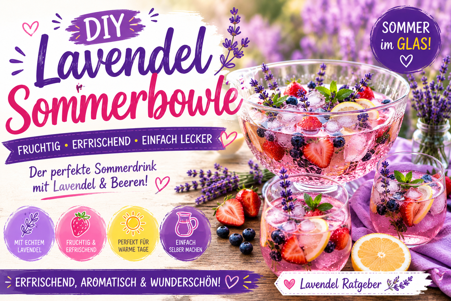 DIY Lavendel Sommerbowle