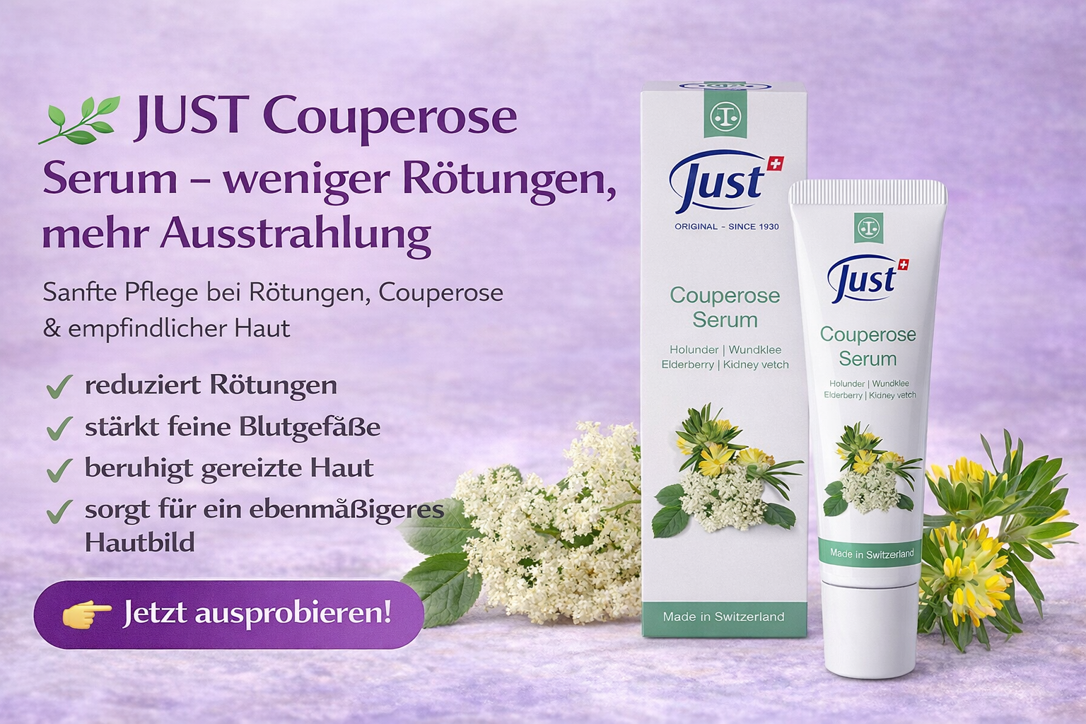 JUST Couperose Serum gegen Rötungen und empfindliche Haut