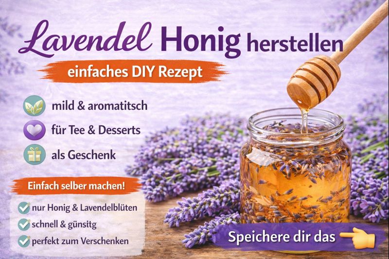 Lavendel Honig selber machen Rezept mit Lavendelblüten und Honig