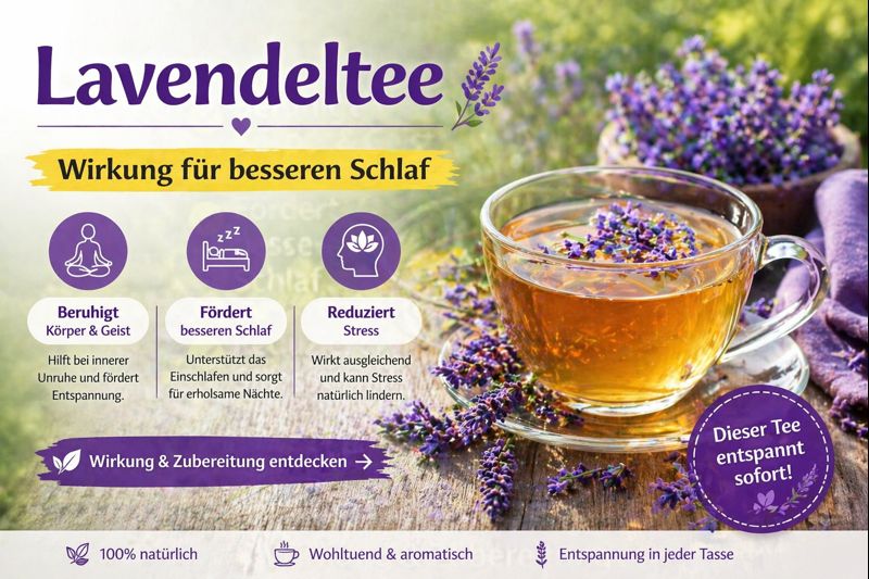 Lavendeltee zur Förderung von gesundem Schlaf